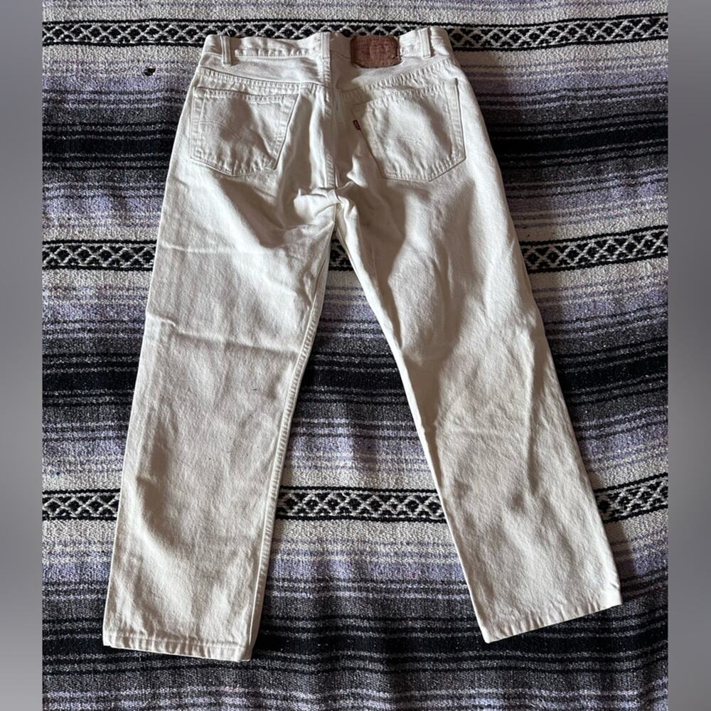 vintage • levi's 501 button fly painter pants denim white jeans canvas set of 2 - Picture 3 of 15